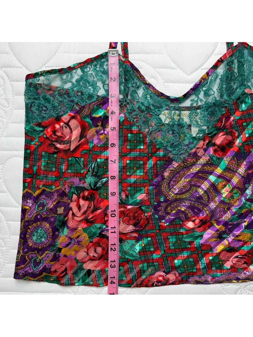 Vintage 90s Victoria's Secret Gold Label Floral Paisley Camisole Large - Picture 7 of 8